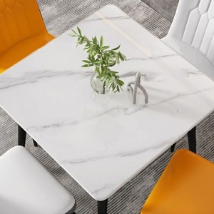 Ensemble de table de <span class=keywords><strong>cuisine</strong></span> moderne de petite taille avec pieds en métal <span class=keywords><strong>pour</strong></span> <span class=keywords><strong>salle</strong></span> à <span class=keywords><strong>manger</strong></span>, <span class=keywords><strong>cuisine</strong></span>, appartement, ensemble de table à <span class=keywords><strong>manger</strong></span> 6 places - Product Image 5