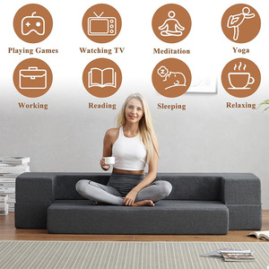 <b>Foldable</b> Multifunctional <b>Sofa</b> <b>Bed</b> Square Shape Foam Filling Detachable Washable Tatami For Adults Children Pets Elderly - Product Image 1