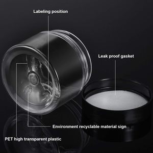 Venta Directa de Fábrica, Frascos de Plástico PET de Grado Alimenticio VANTUR, 300ml 400ml, Recipientes Cilíndricos Transparentes con Tapa de Rosca para Dulces y Galletas - Product Image 3