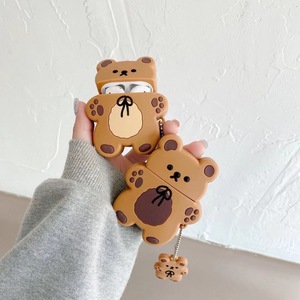 Fournisseur en gros d'étuis d'écouteurs en silicone 3D personnalisables en forme d'ours avec pendentif pour écouteurs sans fil - Product Image 2