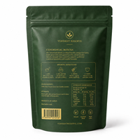 Sachet Doypack Personnalisé Imprimé et Laminé avec Fermeture Zip, Estampage Or, pour Emballage de Thé Vert Matcha en Poudre 100g