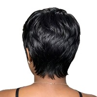 Coupe courte droite style pixie avec frange en cheveux humains