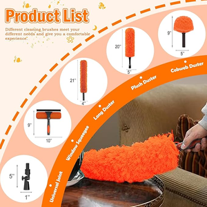 Trọng lượng nhẹ mạnh mẽ dài xử lý làm sạch bàn chải làm sạch Kit cửa sổ bàn chải với 12-24feet Kính thiên văn cực - Product Image 5