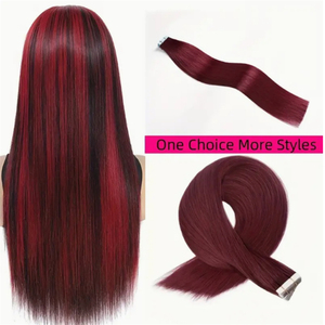 Extensiones de Cabello Humano con Cinta Adhesiva Doble, Cabello Virgen Sin Costuras 99jTape Ins, Negro Natural, Castaño Oscuro, Cabeza Completa para Mujeres, Proveedores - Product Image 2