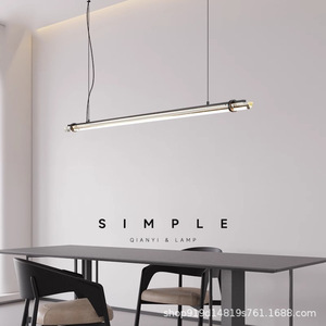 Italian Modern Minimalist <b>Dining</b> Room Chandelier All-Copper Glass Pendant <b>Light</b> for Long Strip Table Luxury Designer Product - Product Image 1