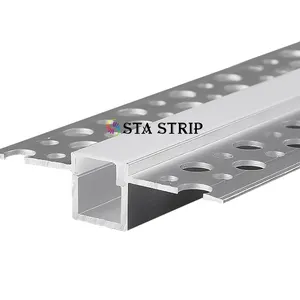 Custom Led Strip Light Ceiling Aluminium Profile 17*7mm Gypsum Recessed Led Profile Aluminum Channel Diffuser White Black