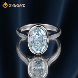 Anillo de Compromiso Solitario Goldleafgem S925 de Plata con Diamante Cultivado en Laboratorio de Corte Ovalado, Personalizado de 1CT, 2CT, 3CT, con Certificado IGI - Product Image 5