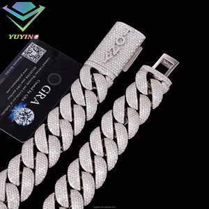 Chaîne cubaine Miami sur mesure 30 mm ultra-lourde en argent 925 plaqué or 18 carats, 5 rangs, entièrement sertie de moissanite VVS, collier Hip Hop pour homme - Product Image 4