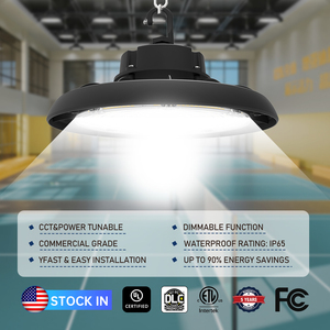 USA Stock fabbrica di personalizzazione 200W LED ufo alta baia luce 3CCT regolabile ufo LED luci ad alta baia per officine - Product Image 4