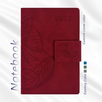 Agenda de bureau de qualité supérieure, format A5, couverture rigide en PU, fermeture magnétique, agenda 2027, journal