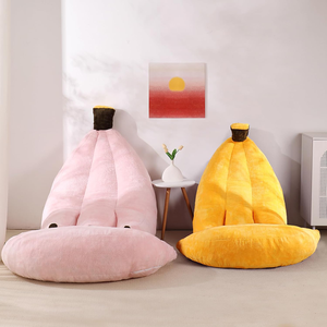 Fauteuil convertible confortable en forme de <span class=keywords><strong>banane</strong></span> jaune, pouf géant en peluche moelleux pour la lecture dans la chambre, canapé de sol - Product Image 2