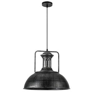 Lampada a sospensione E27 in argento rustico, dimensioni 41x41 cm, ideale per decorazione e illuminazione degli spazi. - Product Image 1