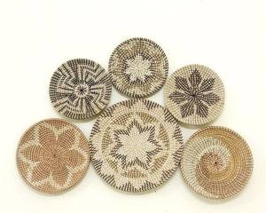 Ensemble de trois paniers en résine naturelle, faits à la main, écailles de mer, plaque décorative murale - Product Image 4