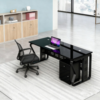 Bureaux d'ordinateur pour patron ou employé, faciles à installer, très vendus, bureau de direction, table de bureau en bois et verre