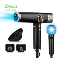 Sèche-cheveux professionnel de salon à moteur sans balais tout-en-un 2000W, 3 vitesses, ions négatifs, écran LED, haute vitesse, diffuseur >110 000 tr/min