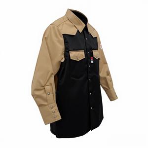 DA NFPA2112 Fire Resistant CAT2 Arc Protection Level D Safety Uniform Workwear Custom <strong>Welding</strong> Work <strong>Shirt</strong> 100% Cotton Oil - Product Image 2