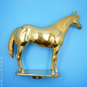 Adorno de Caballo de Metal, Aleación de Zinc Electrochapada en Color Dorado, Figura Decorativa para el Hogar, Escultura - Product Image 2