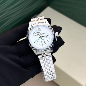 Reloj de diseño de lujo para hombre, reloj automático con esfera blanca, bisel estriado, acero inoxidable, cristal de zafiro, reloj de pulsera de negocios - Product Image 1