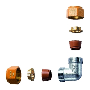 Gomito doppio completo di kit di sigillatura per impianti solari diametro 16 - Product Image 1
