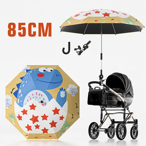 2025 nouveau dessin animé mignon Design bébé poussette <span class=keywords><strong>parapluie</strong></span> noir revêtement Protection UV double lumière du soleil pluie chaise extérieure <span class=keywords><strong>parapluie</strong></span> - Product Image 6
