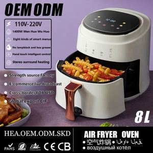 Livraison rapide, friteuse électrique sans huile intelligente à écran tactile rose 8L 1400W 2022, friteuse à air chaud - Product Image 3