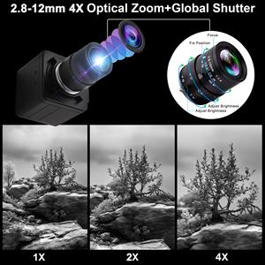 Caméra USB Monochrome ELP HD <span class=keywords><strong>720P</strong></span> Haute Vitesse <span class=keywords><strong>720P</strong></span> <span class=keywords><strong>60fps</strong></span> Obturateur Global <span class=keywords><strong>Webcam</strong></span> USB avec Objectif 2.8-12mm Pilote Gratuit - Product Image 5