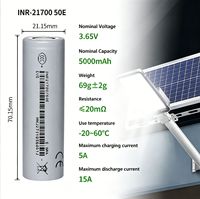Batterie cylindrique LiFePO4 3,6 V Li-ion rechargeable de qualité cellulaire 21700 50E 5000 mAh, 1000 cycles, pour la marque [Nom de la marque]