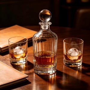 <span class=keywords><strong>Carafe</strong></span> à <span class=keywords><strong>whisky</strong></span> rectangulaire cannelée verticale de 850 ml avec bouchon sphérique, <span class=keywords><strong>carafe</strong></span> à liqueur vintage en <span class=keywords><strong>cristal</strong></span> clair côtelé - Product Image 3