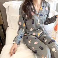 Ensemble pyjama coréen à manches longues et reversibles, à thème de Noël, avec poche à col en forme de cœur, pour l'automne et l'hiver