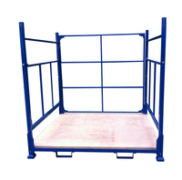 Étagère de stockage d'entrepôt empilable personnalisée, étagère à palettes pliable en acier robuste avec base en contreplaqué pour le stockage en usine