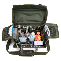 Sac médical portable vert foncé et rouge, imperméable, en tissu Oxford, avec bandoulière, idéal pour les soins ambulatoires et la prévention des épidémies