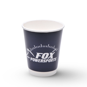 Đôi đơn gợn lớp Chiết Giang Nhà máy cung cấp trực tiếp đồng bằng màu đen giấy cup 12 oz với nắp che rơm - Product Image 3