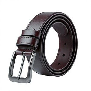 Cinturón de Cuero Genuino de Vaca para Hombre, Color Sólido, Hebilla de Pin, Estilo Formal, Duradero, Moldeado en una Sola Pieza - Product Image 1