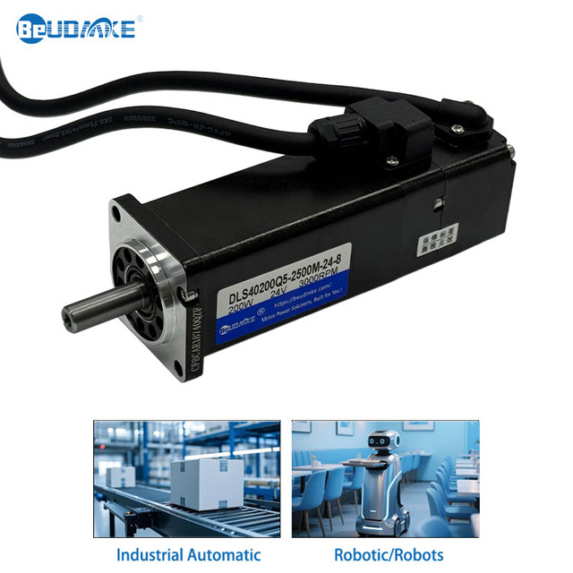 BeUDMKE High Efficiency Low Noise 200W 24V 3000rpm Direct Current Servomotor Micro DC Servo Motor for AGV/AMR