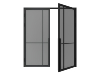 Portes de grenier en verre intérieur à double battant en acier