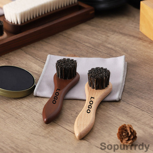 Cepillo para Zapatos con Logotipo Personalizado, Cepillo Profesional de Madera con Pelo de Caballo, Cerdas Suaves que No Rayan, Cepillo de Limpieza Premium para Pulir - Product Image 4