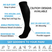 Chaussettes de sport 3D haute densité pour la course, tube de compression pour mollets, chaussettes de cyclisme athlétiques personnalisées pour hommes, collection printemps décontractée