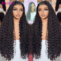 Perruques en cheveux humains vierges indiens bruts en gros pour femmes, bouclées profondes birmanes, perruques sans colle 13x6 Lace Front Full HD Lace