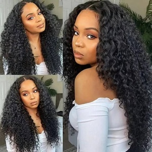 Perruque en dentelle frontale en cheveux humains péruviens bon marché, vague d'eau, perruque en dentelle complète en cheveux humains pour femmes noires, bouclée, HD 360 dentelle frontale - Product Image 6