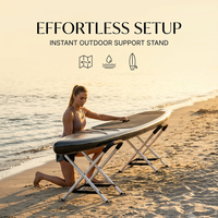 Support pliant en aluminium pour kayak, SUP, paddleboard, canoë, planche de surf, avec coussinets, couleur argent, modèle ciseaux, en promotion