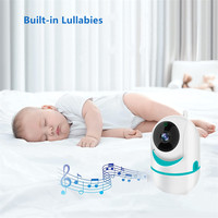 Babyphone 2,4 GHz FHSS avec double caméra HD 720P, écran partagé 3,2 pouces, réveil vocal VOX, audio bidirectionnel, vision nocturne, alarme de température
