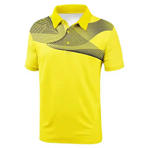 T-shirt de golf à col roulé à manches courtes, respirant, à séchage rapide, en tricot, brodé sur le devant, de qualité supérieure, personnalisé, style hip-hop, 100% coton - Product Image 5