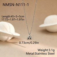 Collier en acier inoxydable argenté avec initiale en forme de bulle, alphabet A-Z, chaîne à perles, bijoux personnalisés pour femmes, cadeau