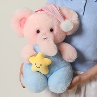 Boneka Gajah Pink Lucu Custom, Mainan Hewan Isi Dakron, Hadiah Ulang Tahun Gajah Bintang untuk Bayi, Pereda Stres untuk Anak-Anak, Warna Dapat Disesuaikan