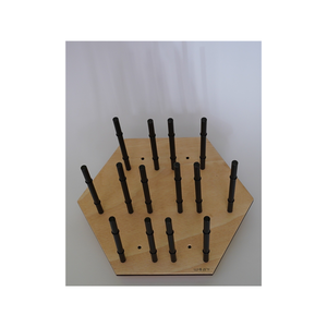 Portabottiglie per vino con essenza legnosa di qualità Premium Made In Italy con supporto In acciaio scuro - Product Image 1