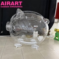 Décoration de jeu d'extérieur, cochon gonflable transparent, ballon cochon mignon en PVC