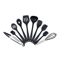 Ensemble d'ustensiles de cuisine 10 pièces, outils de cuisson en silicone de qualité alimentaire, ustensiles de cuisine antiadhésifs, ensemble d'accessoires de cuisine sûrs pour la cuisson et la pâtisserie