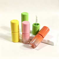 Botol Lip Gloss Kosong Mini 3.5ml Warna-warni Bulat Gradasi Pink Hijau Lucu, Kemasan Lip Oil, Wadah Lip Tint OEM