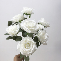 Bunga Mawar Putih Buatan K-0584, Bunga Hydrangea Tunggal Buatan untuk Dekorasi Rumah dan Pernikahan