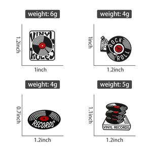 Retro vinil kayıt emaye pimleri kaya ve rulo müzik tema broşlar yaka rozeti takı hediye arkadaşlar için - Product Image 6